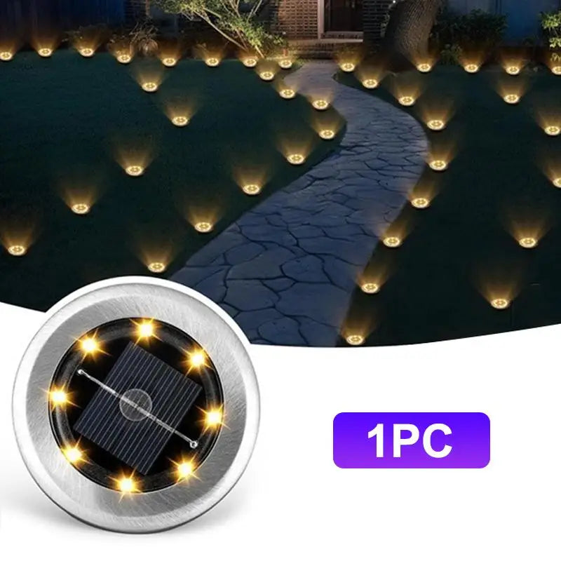 Solar In-Ground LED Path Lights – IP65 Waterproof Garden Lamp
