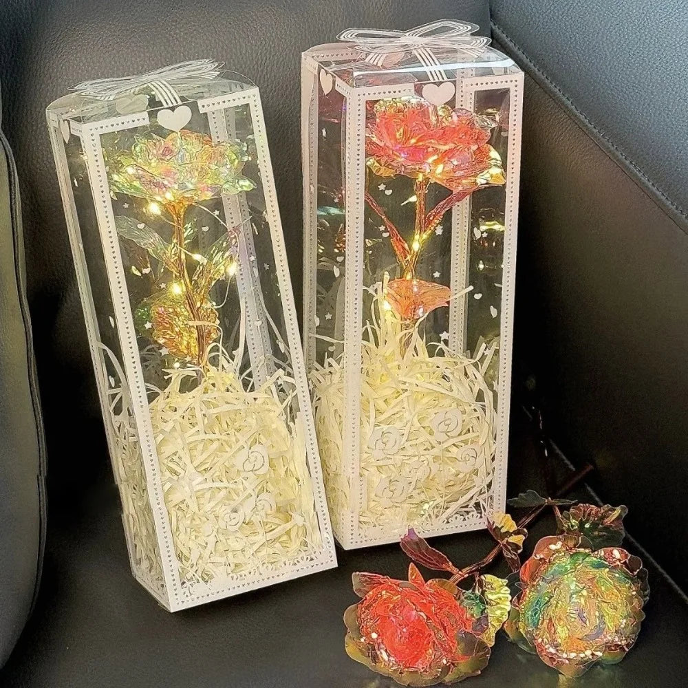 LED Sparkling Artificial Rose Gift Box – Simulated Flower