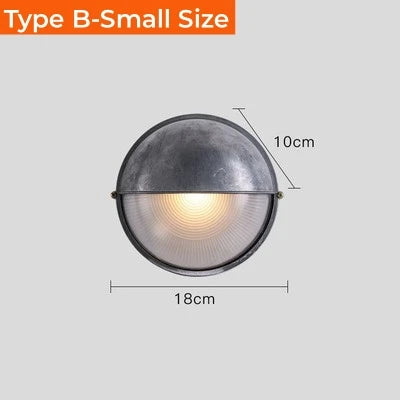 Retro Industrial LED Wall Sconce IP65 Waterproof E27 Glass