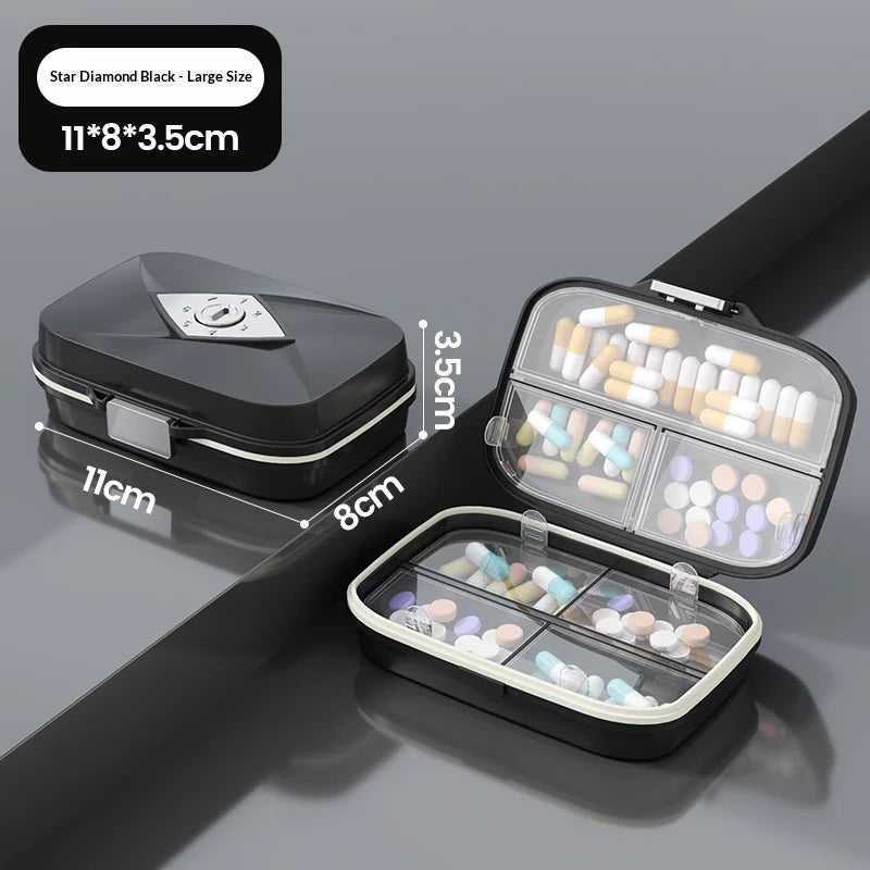 Weekly Pill Organizer – Multi-Compartment Water-Resistant Case