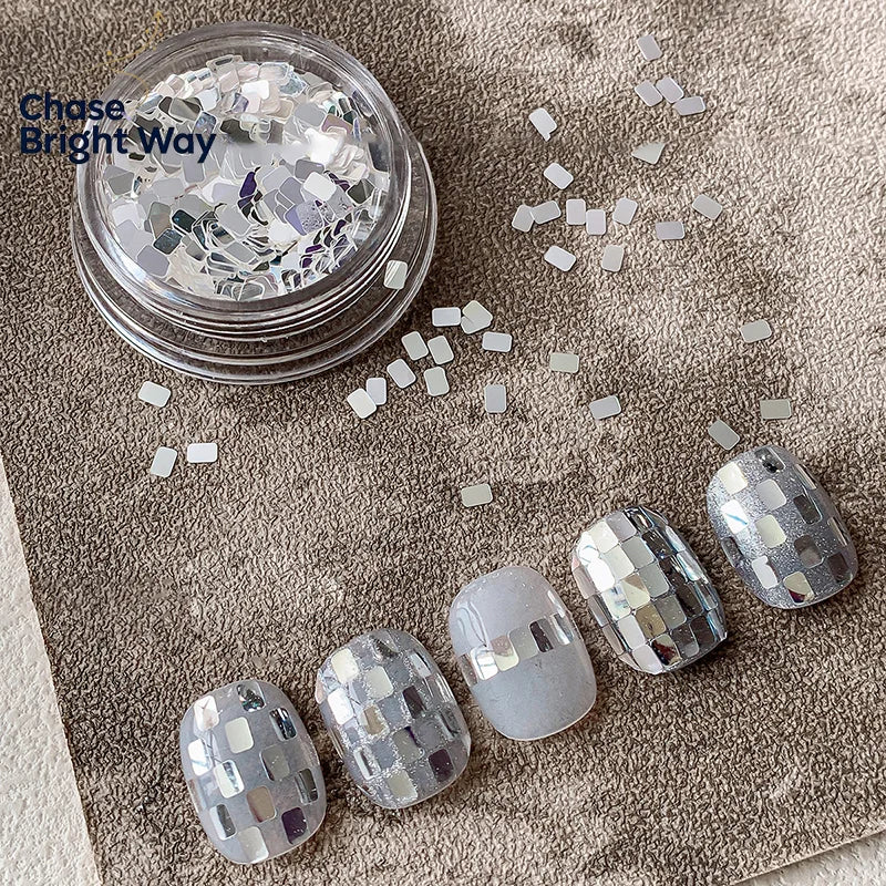 Square Silver Nail Glitter Sequins – DIY Nail Art Decoration