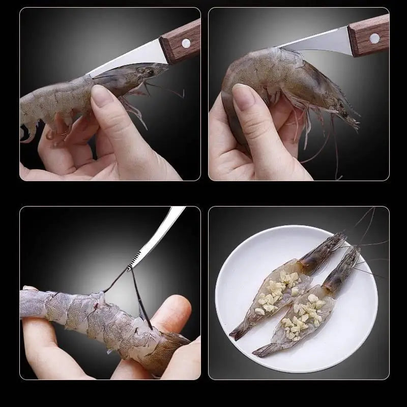 Stainless Steel Shrimp Peeler & Deveiner Tool | Seafood Shell