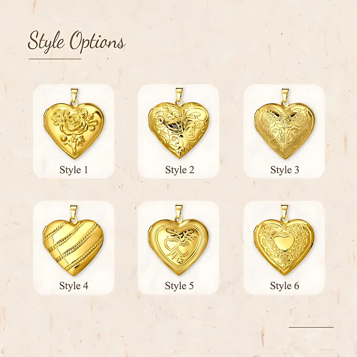18K Gold Plated Floral Heart Locket Necklace – Photo Keepsake