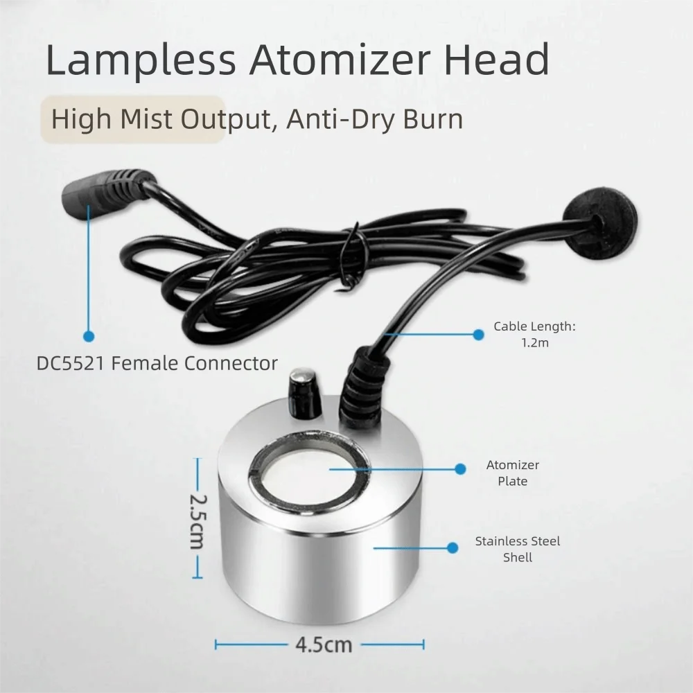 Ultrasonic Mist Maker LED Fogger – 24V Pond & Landscape Nebulizer
