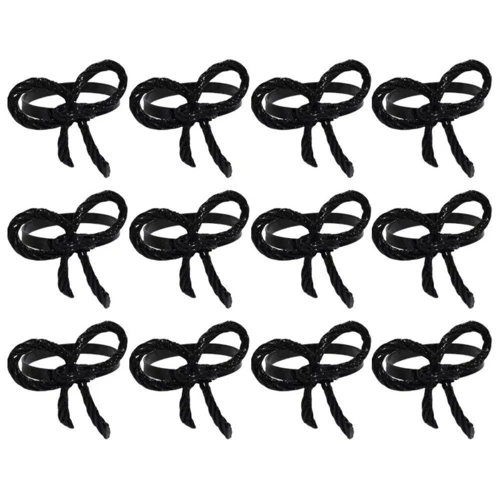 Elegant Bow Metal Napkin Rings – Gold, Silver & Rose Gold Set