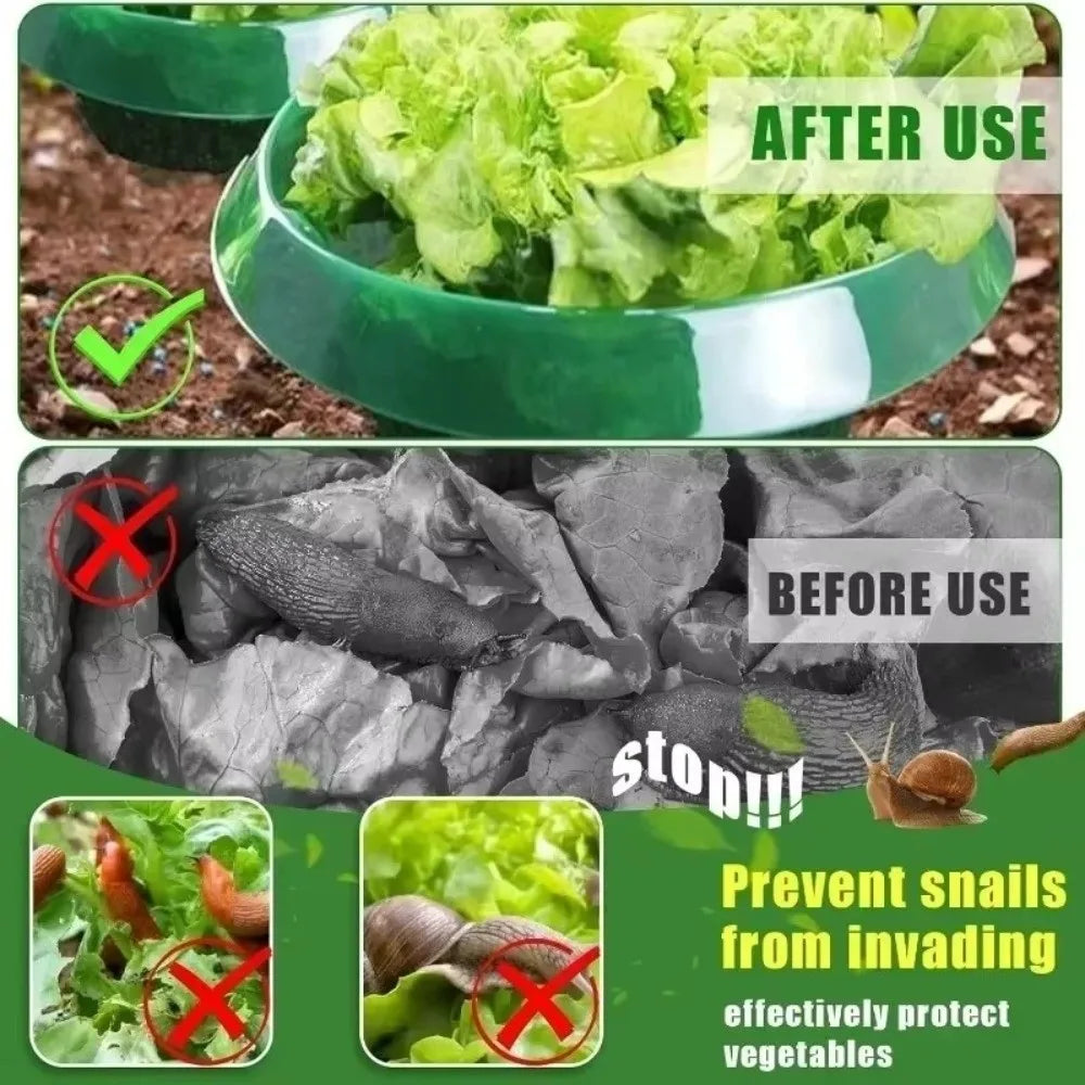 5-Pack Reusable Snail & Slug Barrier Collars for Plants
