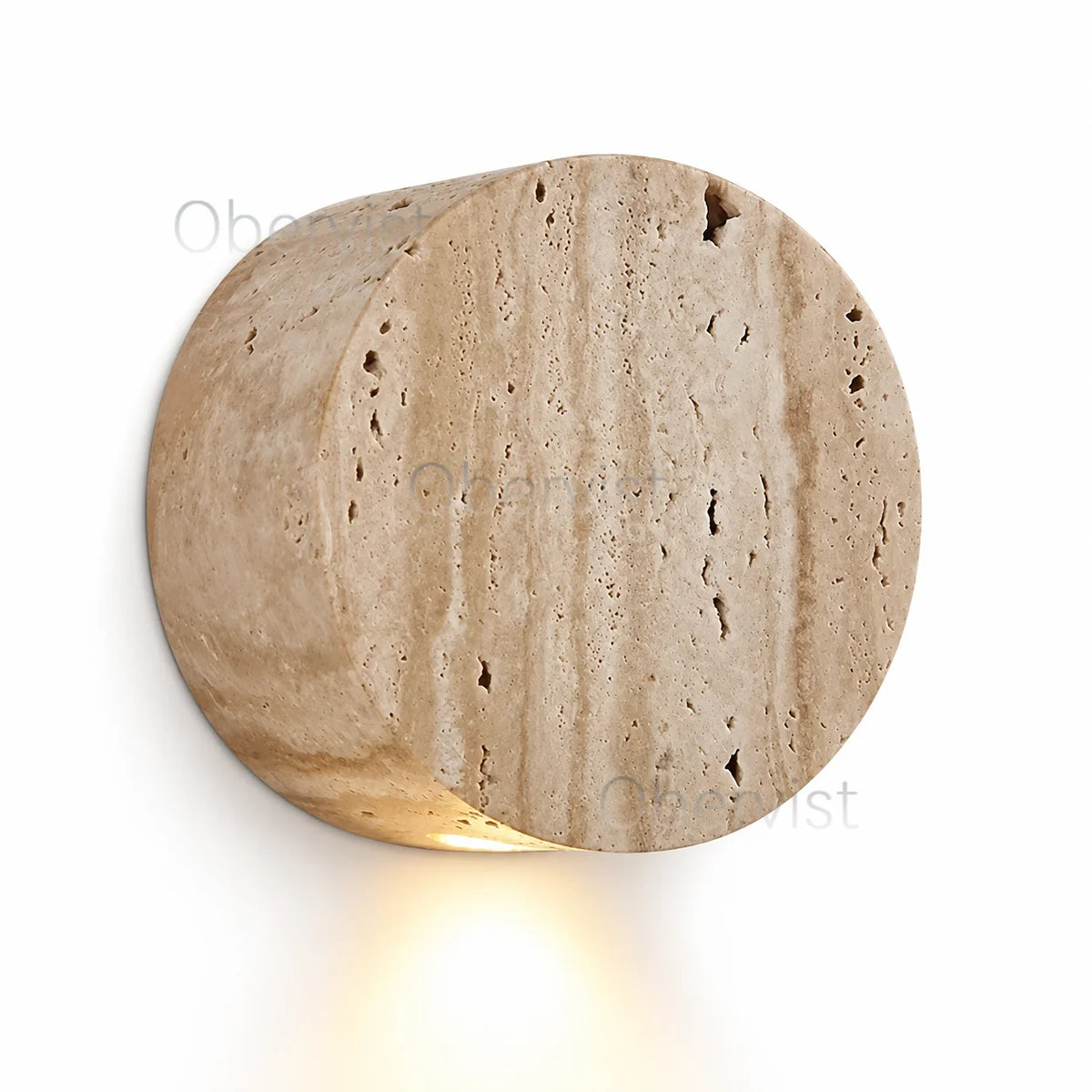 Wabi Sabi Yellow Travertine LED Wall Sconce | Natural Stone Lamp