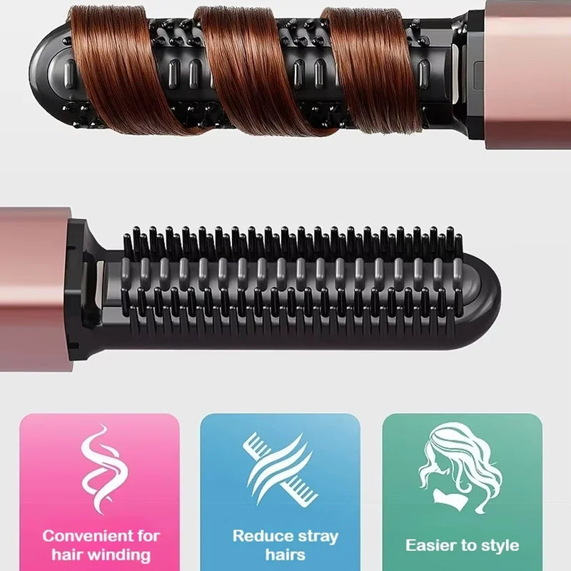 Wireless Hair Straightener Comb – Cordless, 30-Sec Heat