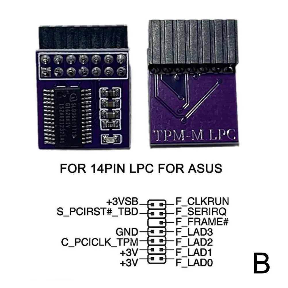 TPM 2.0 Security Module 12/14/18/20-Pin LPC – ASUS MSI GIGABYTE