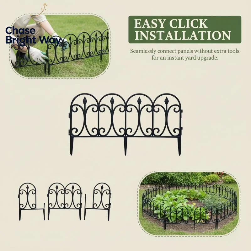 Decorative Folding Garden Border Fence – 5-Panel Set