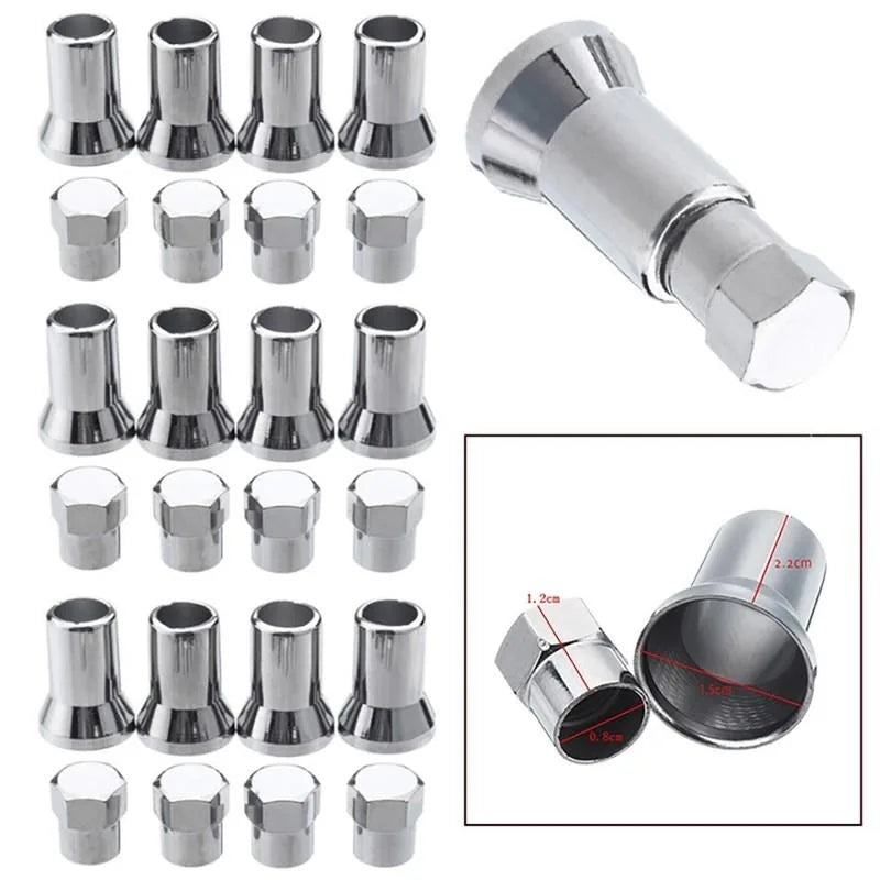 TR414AC Chrome Tire Valve Caps & Sleeve Covers – 5-Pack