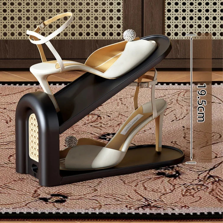 Adjustable Multi-Tier Retro Shoe Rack Organizer | Entryway Shelf