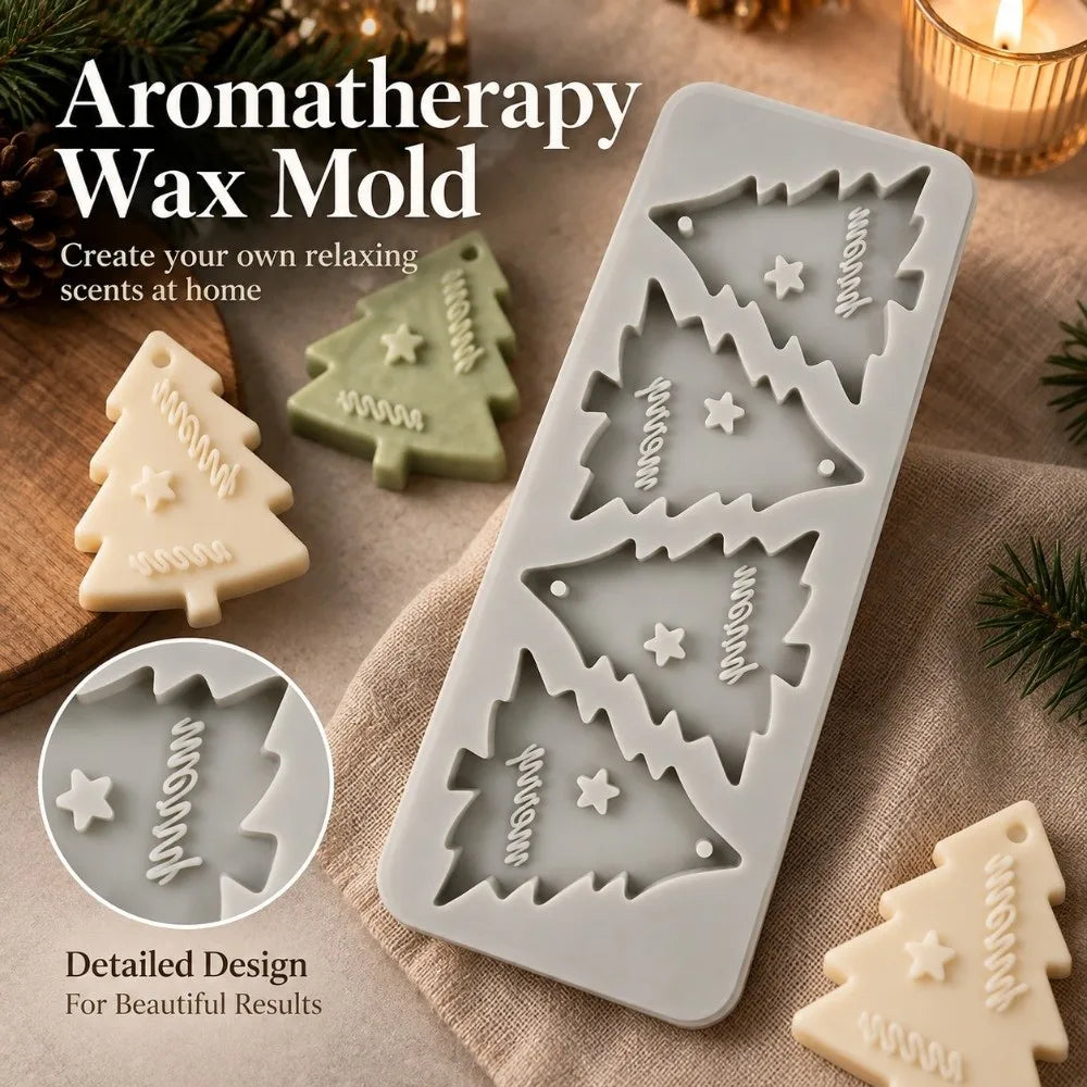 Silicone Christmas Tree Wax Mold – Hanging Ornament DIY Craft