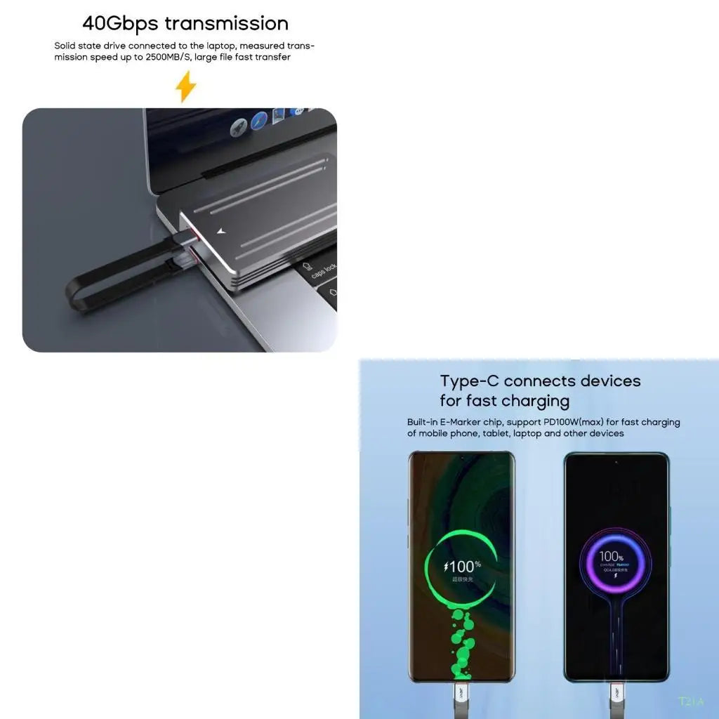 USB4 100W Type-C to C Cable 40Gbps – Thunderbolt 4 Compatible