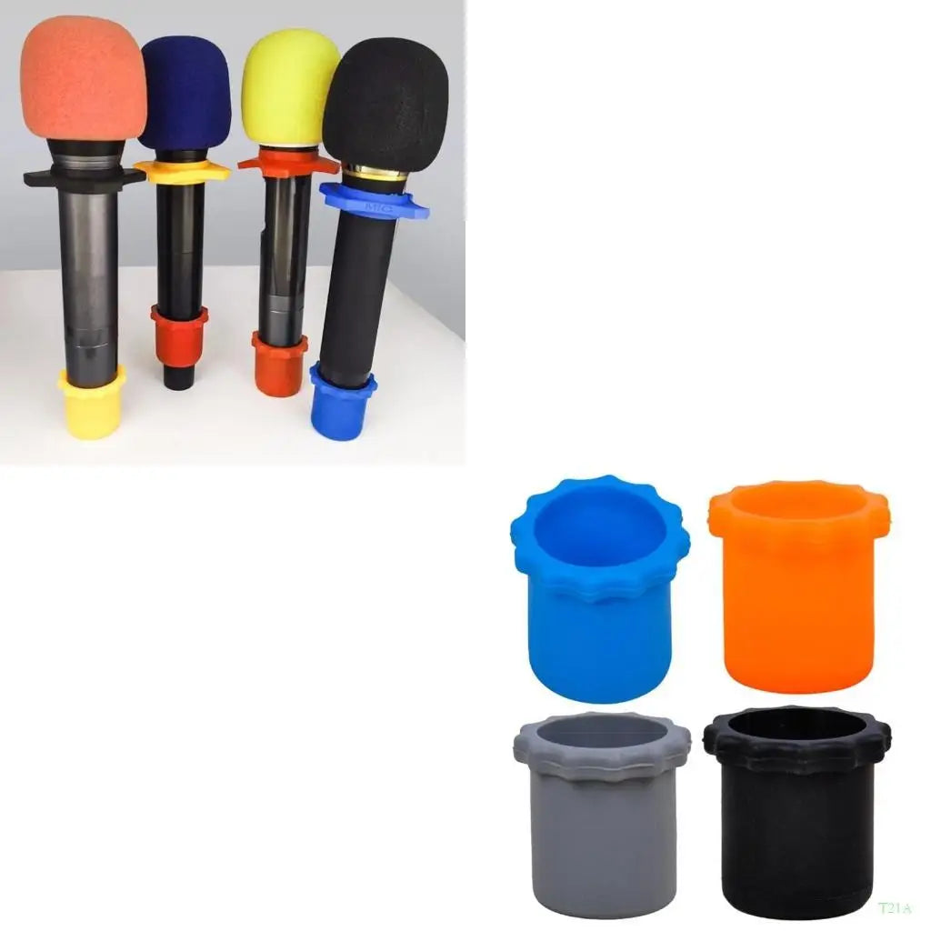 Silicone Anti-Slip Mic Ring & Cover Set for Handheld Mics