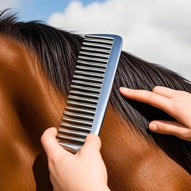 Aluminum Horse Grooming Comb – Metal Curry Comb & Mane Detangler
