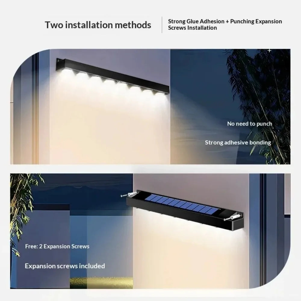 Solar RGB+W LED Wall Washer Strip Light – Indoor & Outdoor