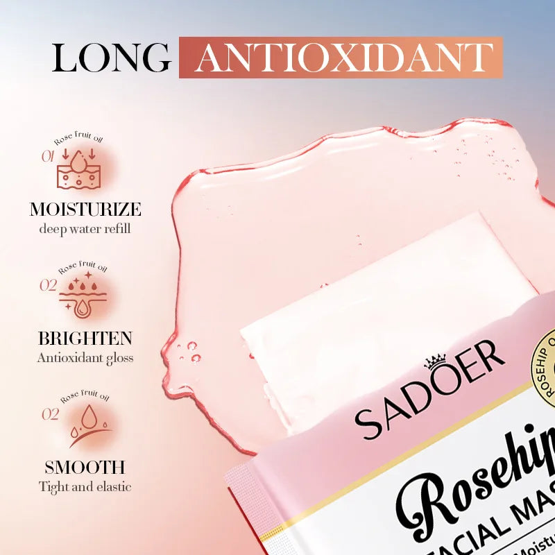 SADOER Rosehip Face Sheet Mask – Hydrating & Brightening