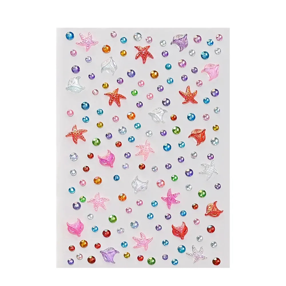 3D Aurora Iridescent Face Rhinestone Stickers | Body Art Gems