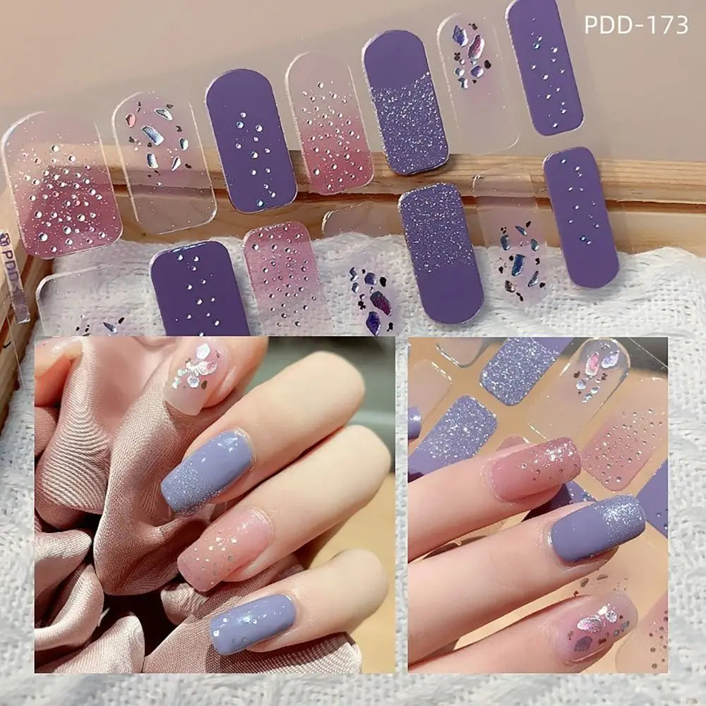 Semi-Cured Gel Nail Stickers | Floral Full Cover Nail Art Strips