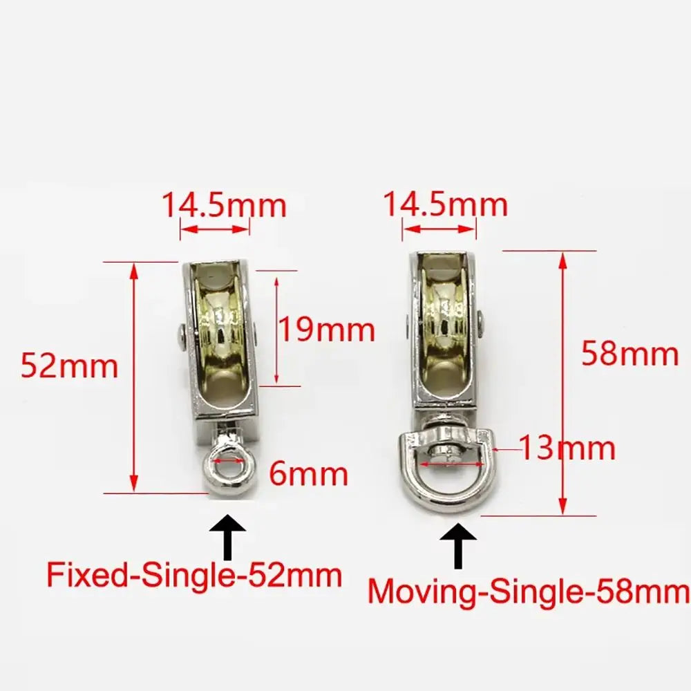 Zinc Alloy Moving Pulley – Single & Double Wheel Sheave Block