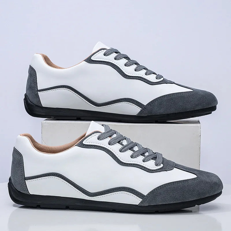 LEDP Men's Casual Lace-Up Flat Sneakers | Breathable Walking Shoes