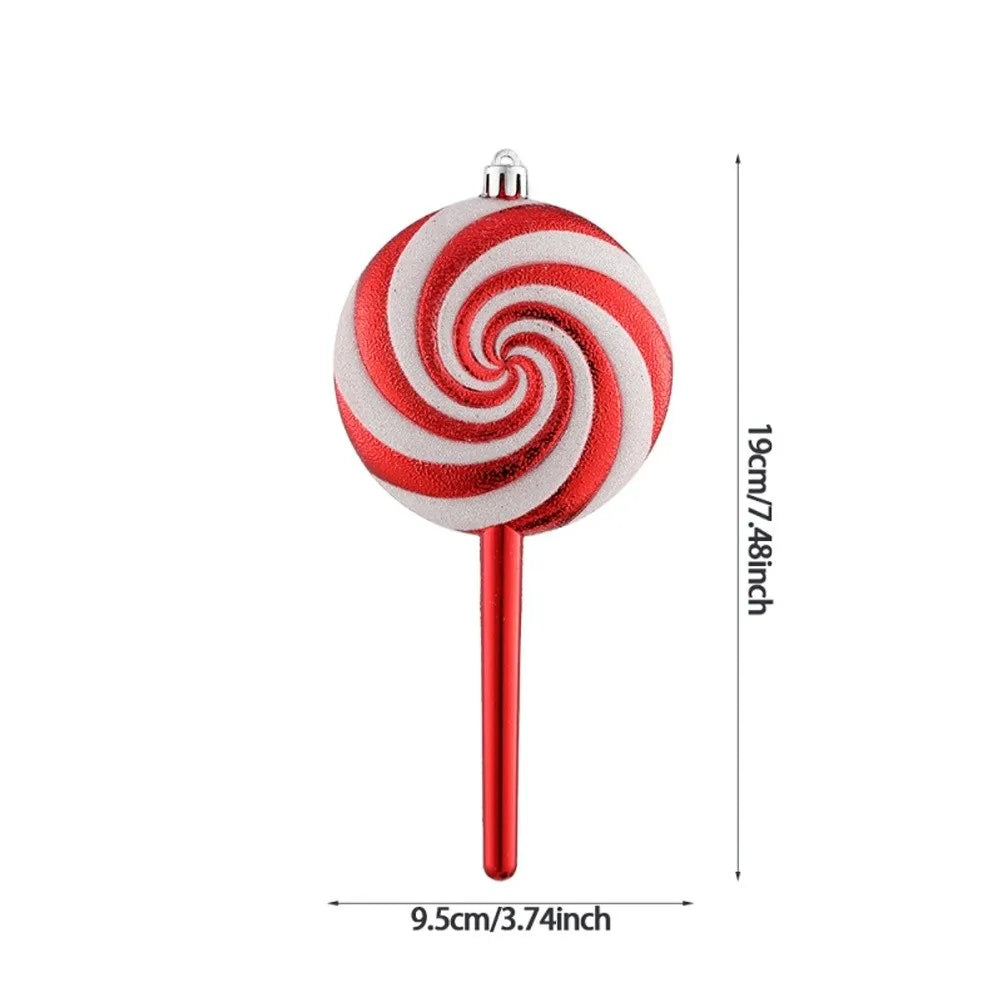 PVC Lollipop & Candy Cane Christmas Ornaments – Red & White
