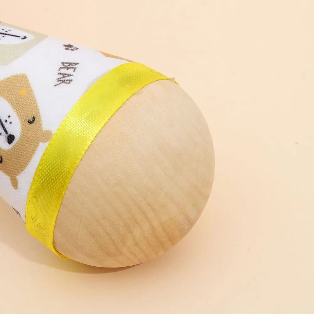 Wooden Tumbler Cat Toy – Feather Wobbler, No Batteries Needed