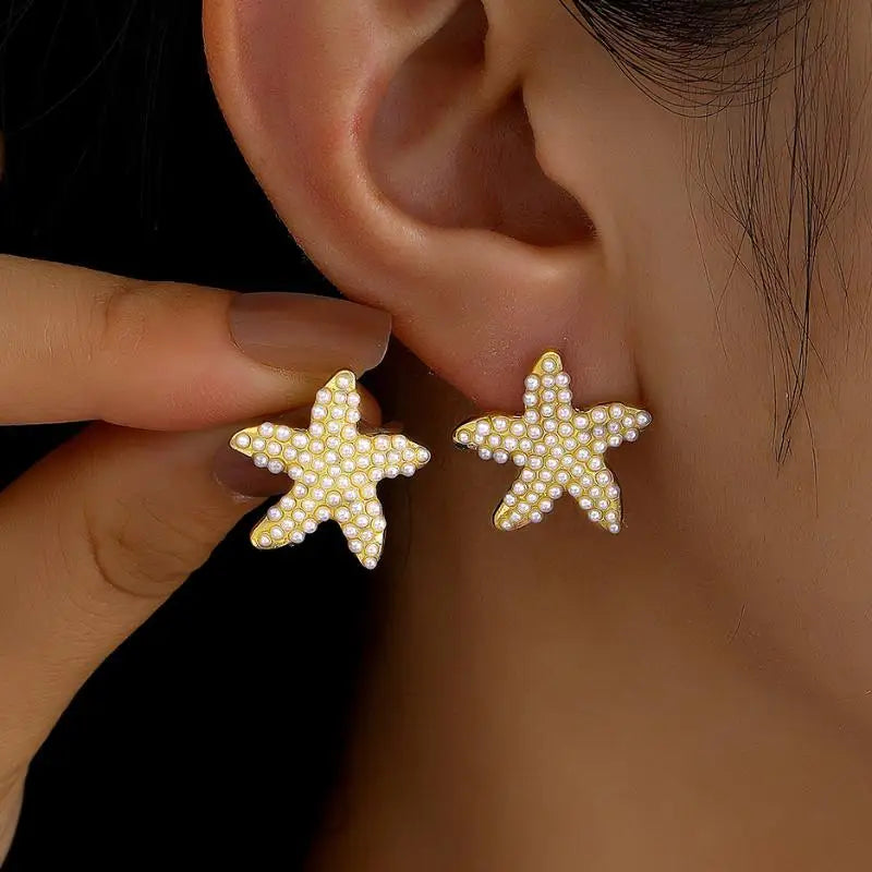Ocean Shell Stud Earrings – Handmade Stainless Steel Jewelry