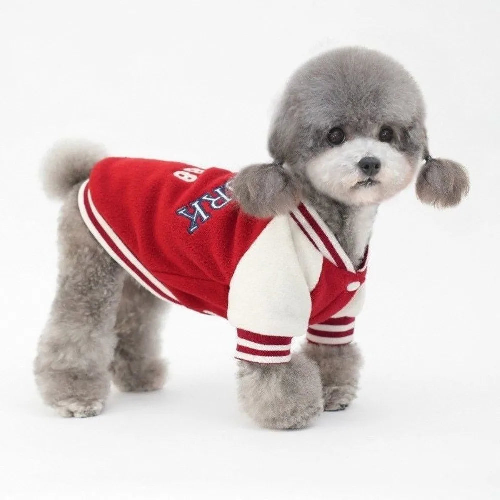 Fleece Dog Jacket – Button Closure Winter Coat | XS–XL