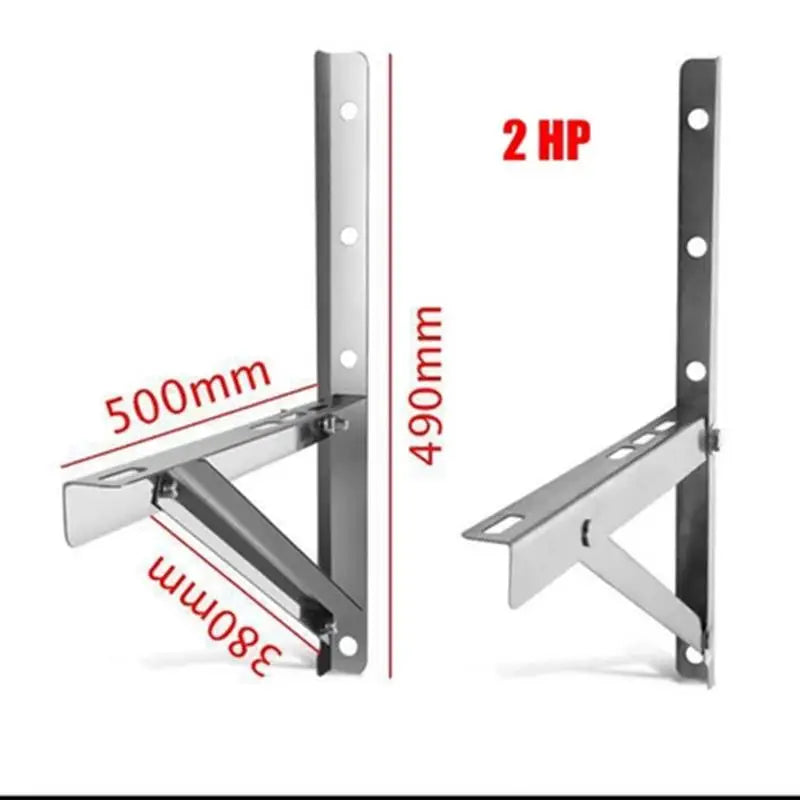Universal AC Wall Bracket 1–1.5HP | 304 Stainless Steel Pair