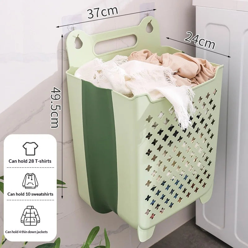 Wall Mounted Foldable Laundry Basket – Large Capacity