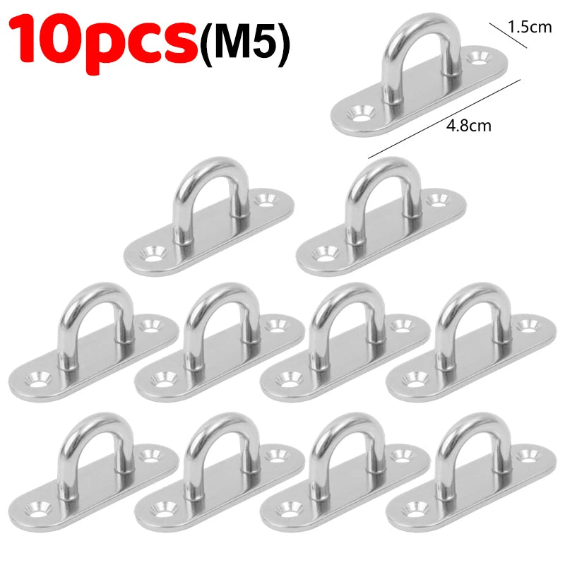 M5 M6 Stainless Steel Oblong Pad Eye Hook Ring – Marine Grade