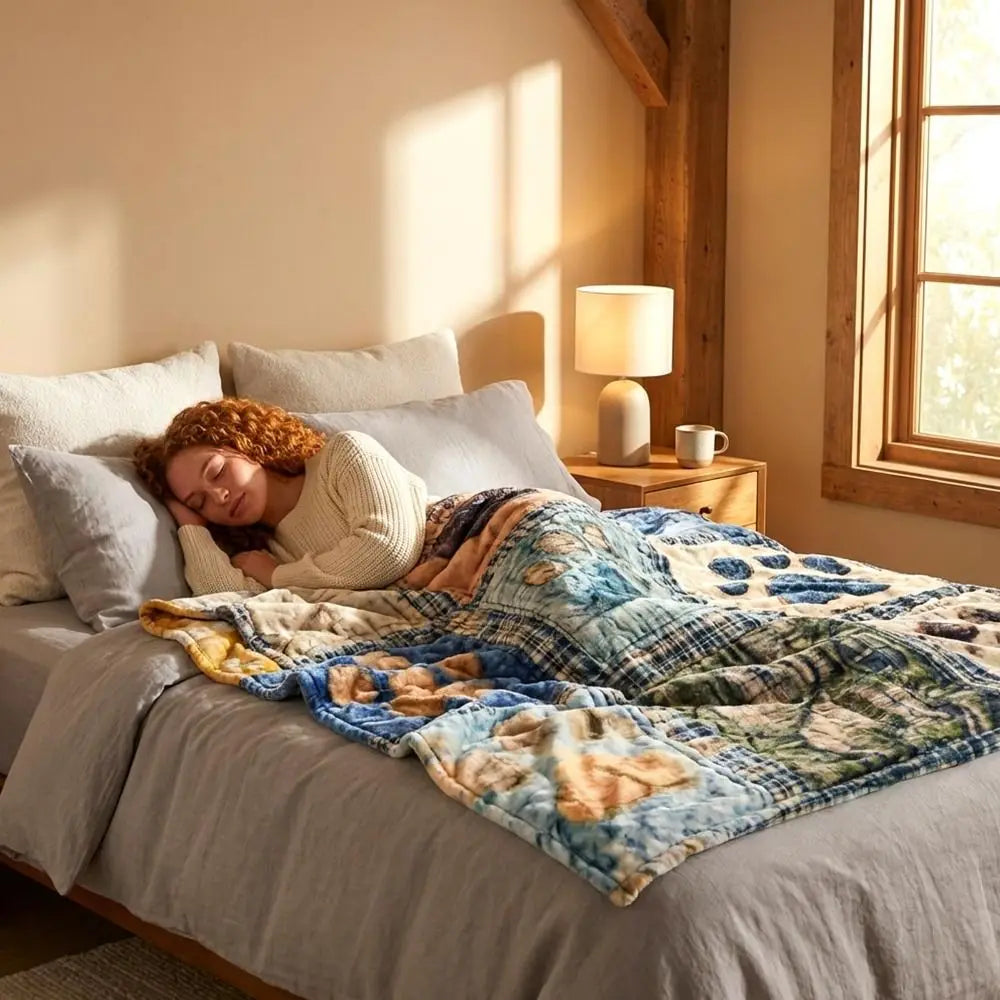 Ultra Soft Sherpa Fleece Blanket – Reversible Cartoon Throw