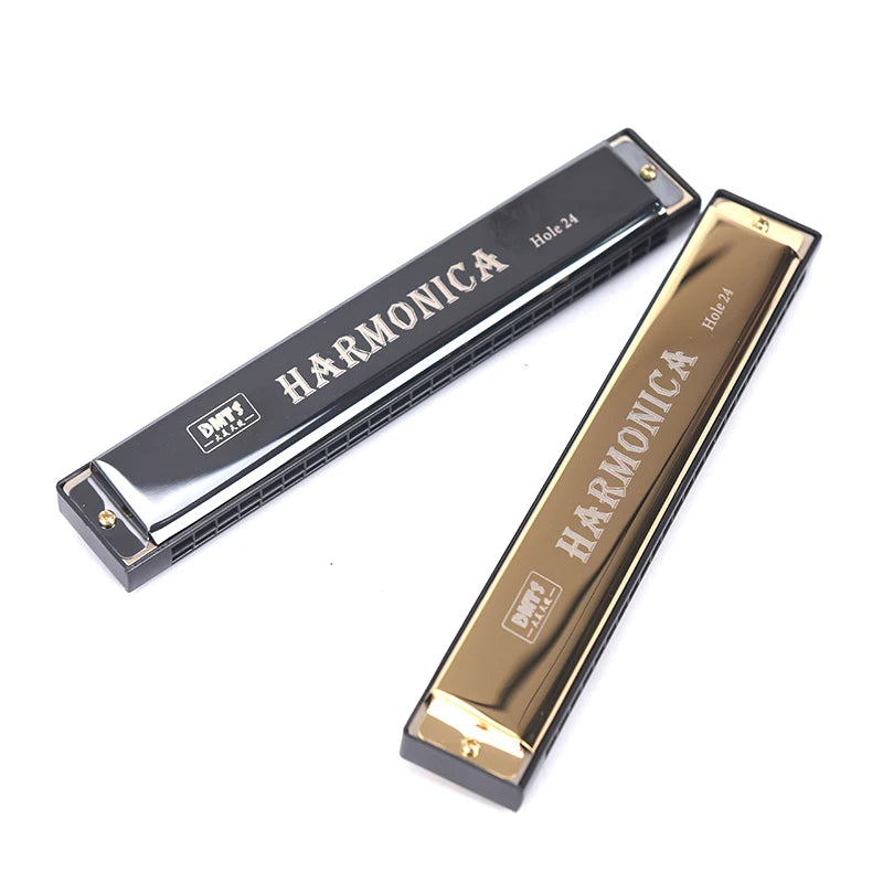 24-Hole Tremolo Harmonica Key of C – Double Row Mouth Organ