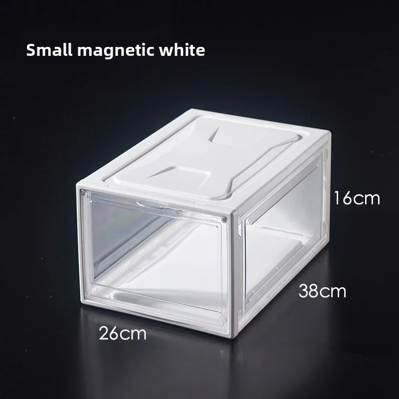 Transparent Flip-Top Sneaker Display Box – Stackable Shoe Organizer