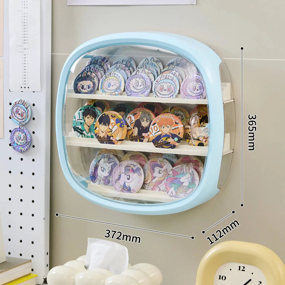 Space Capsule Figurine Display Case with LED Light – 12 Slots