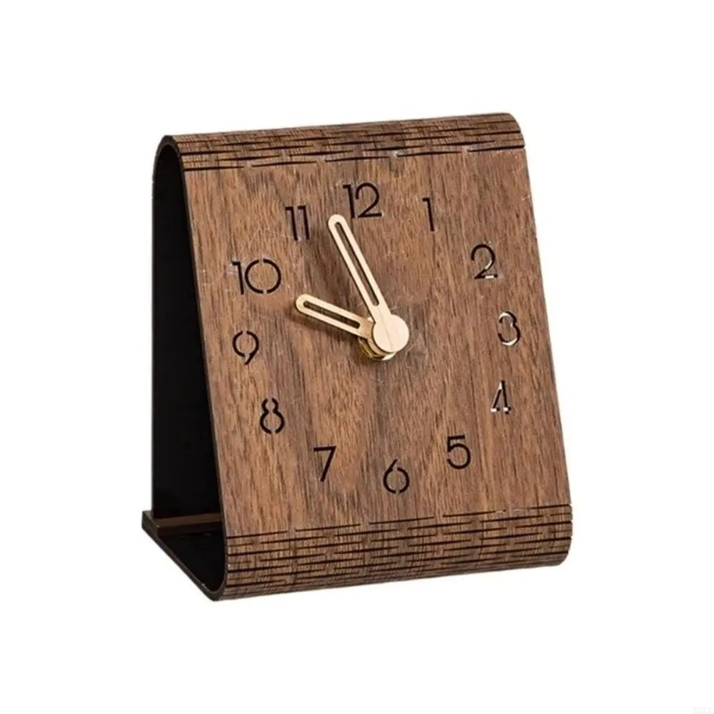 Silent Wood Desk Clock – Analog Battery Powered Table Clock