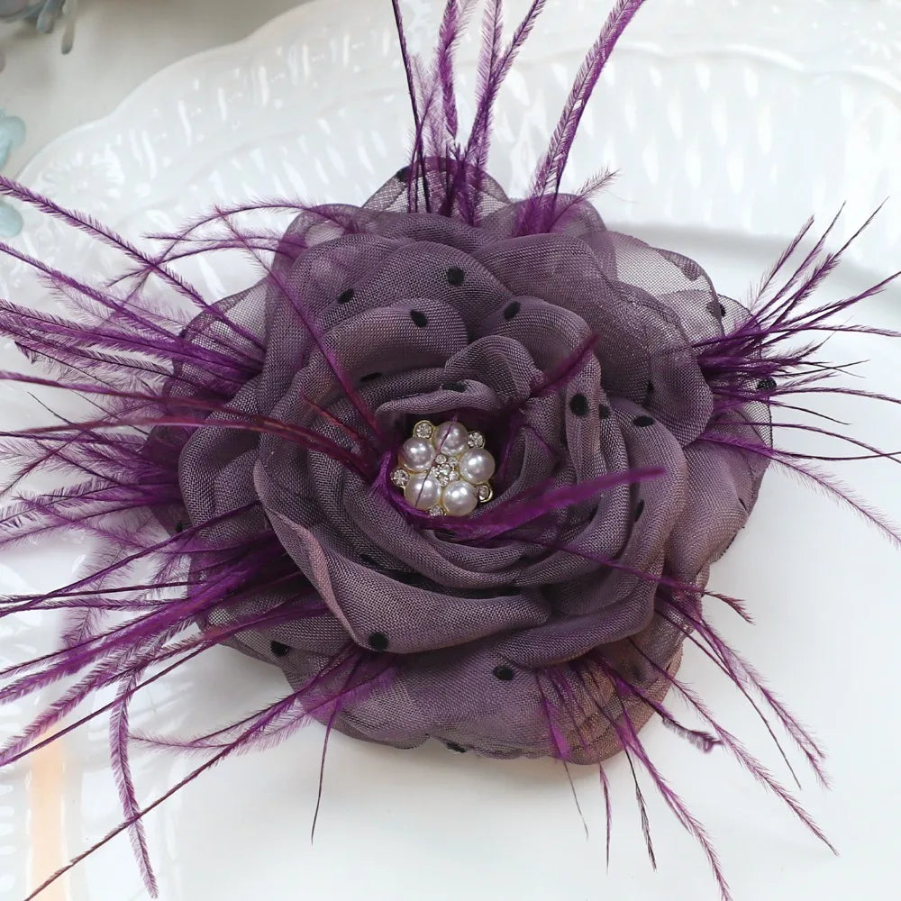 Polka Dot Organza Camellia Flower Appliqué – Pearl DIY Craft