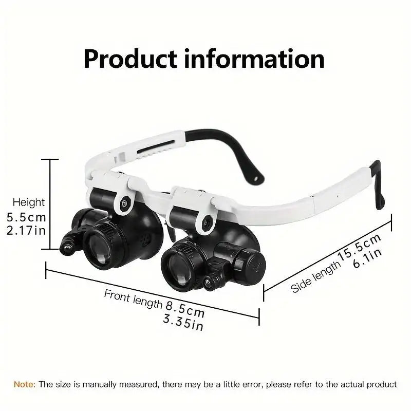 LED Headband Magnifier Glasses 8X 15X 23X – Jeweler Loupe