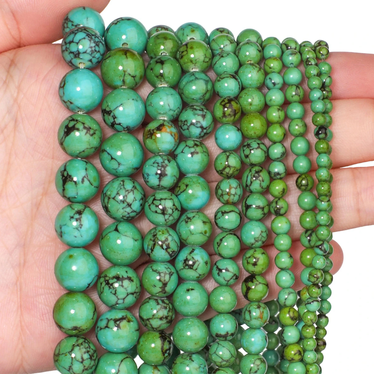 Turquoise Blue Howlite Round Beads 3–10mm | DIY Jewelry Making