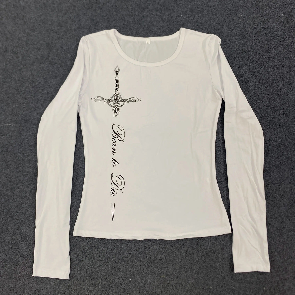 Y2K Gothic Grunge Punk Crop Top – Women's Slim Fit Long Sleeve