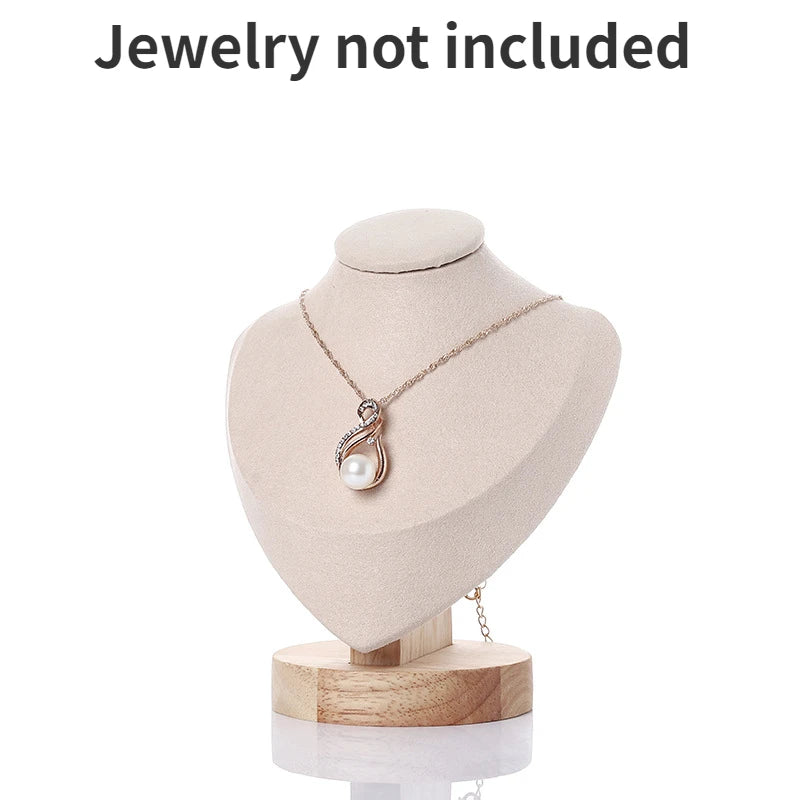 Velvet Heart Bust Necklace Display Stand – 3 Colors & Sizes