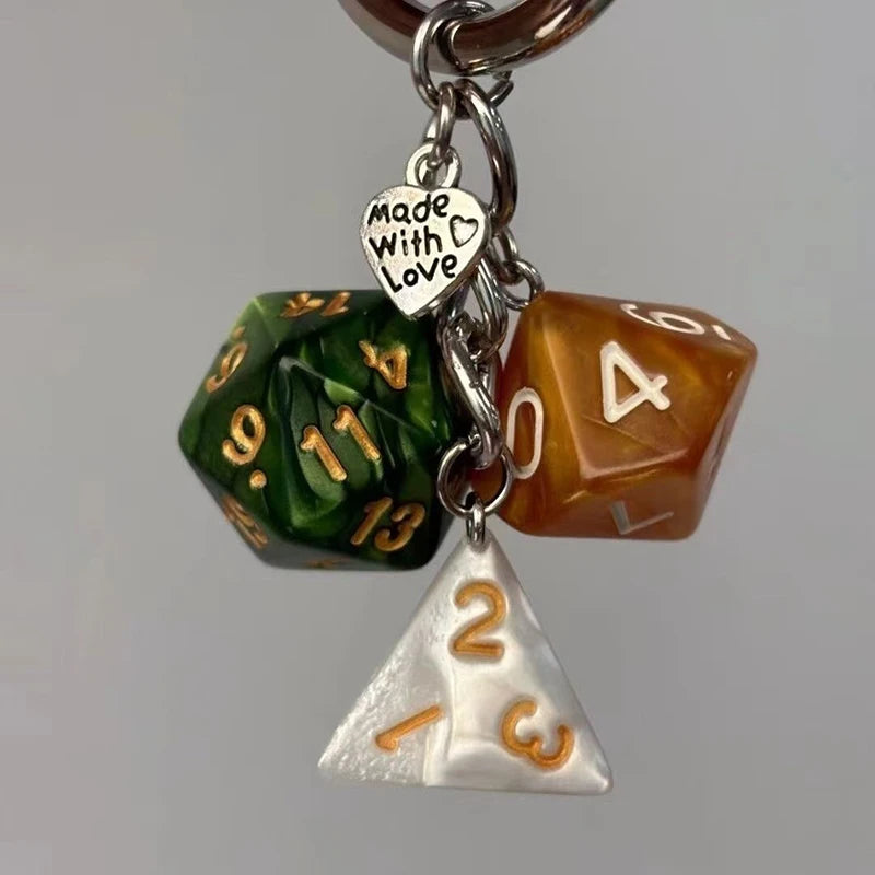 Vintage Irregular Dice Keychain Bag Charm & Phone Chain
