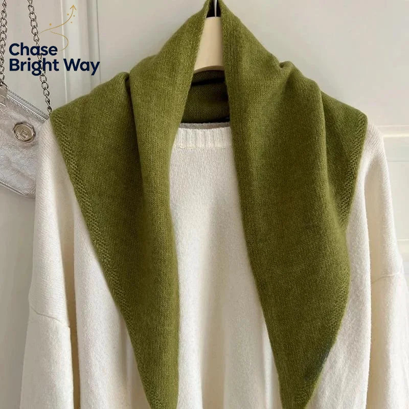 Women's Soft Knit Triangle Scarf – Warm Neck Shawl & Head Wrap
