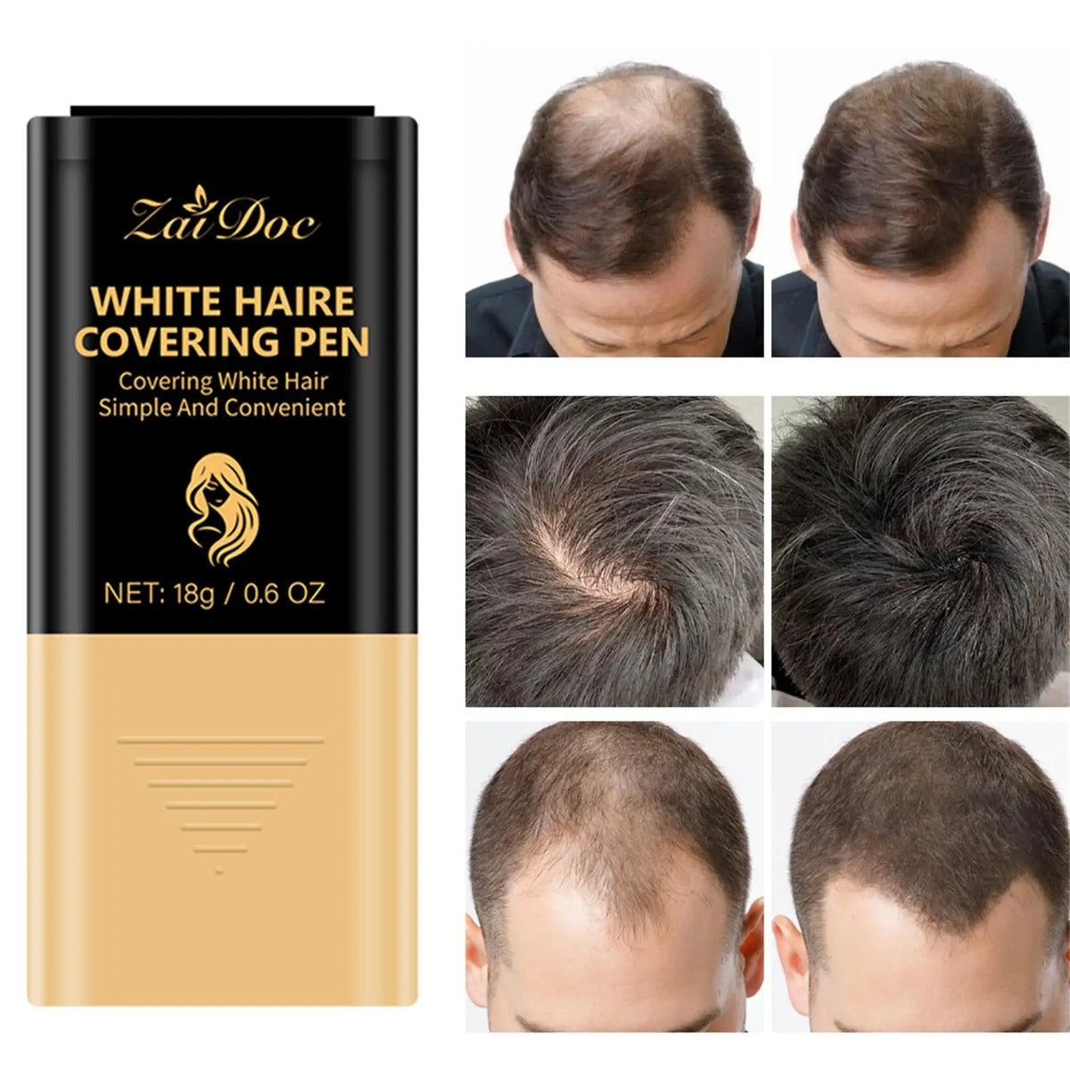 ZaiDoc Hair Root Touch Up Stick – Black & Brown Color Pen