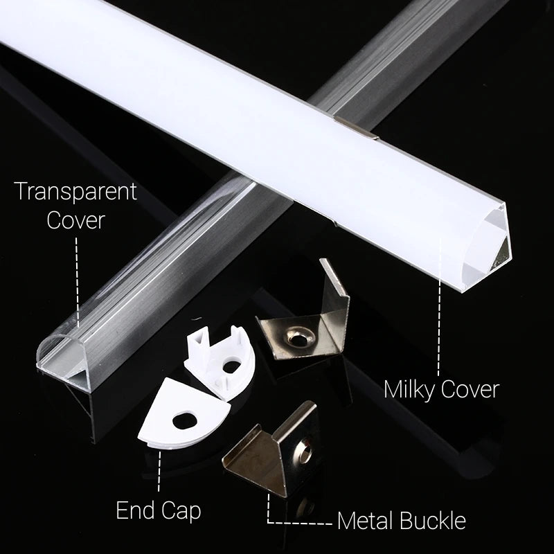 Recessed LED Aluminum Channel Profile V/U/YW Shape – 0.5m & 1m