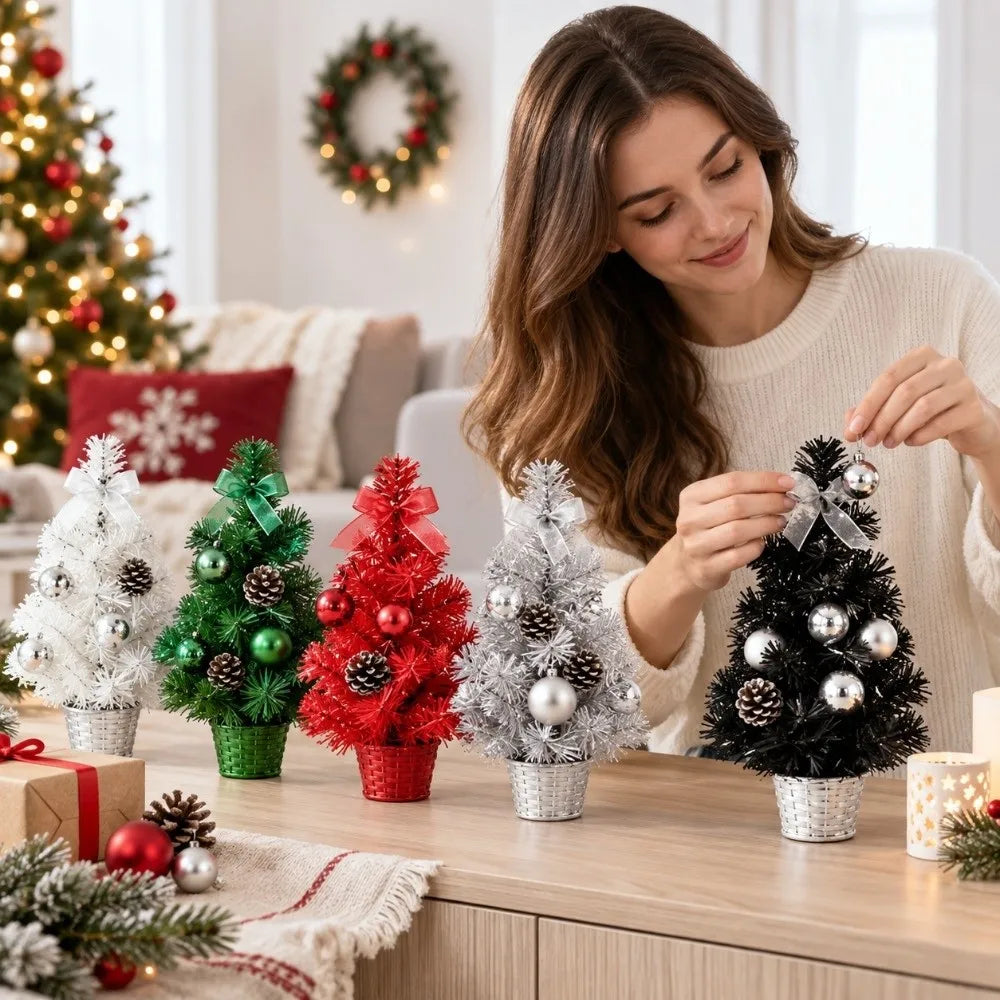 Mini Christmas Tree 15cm | Pre-Decorated Tabletop Holiday Decor