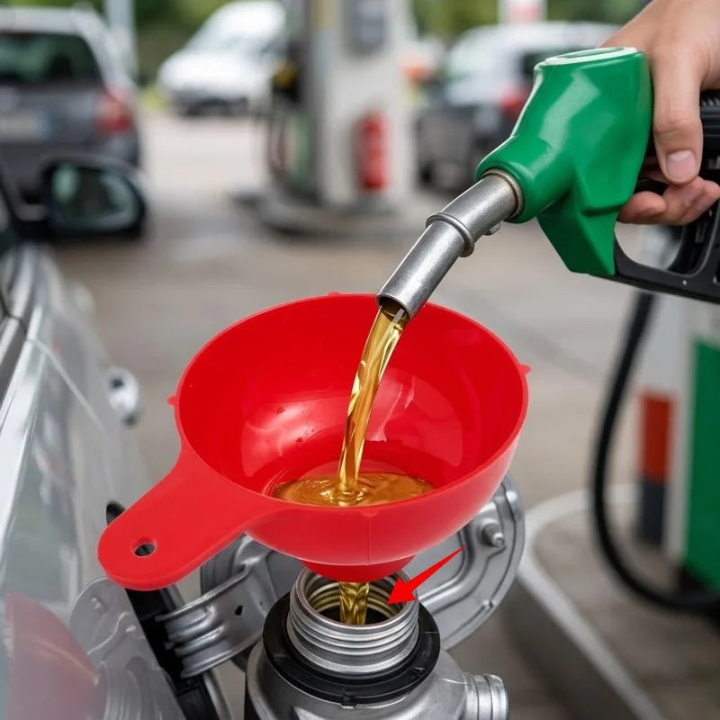 Wide-Mouth Foldable Plastic Car Funnel – Oil & Liquid Transfer