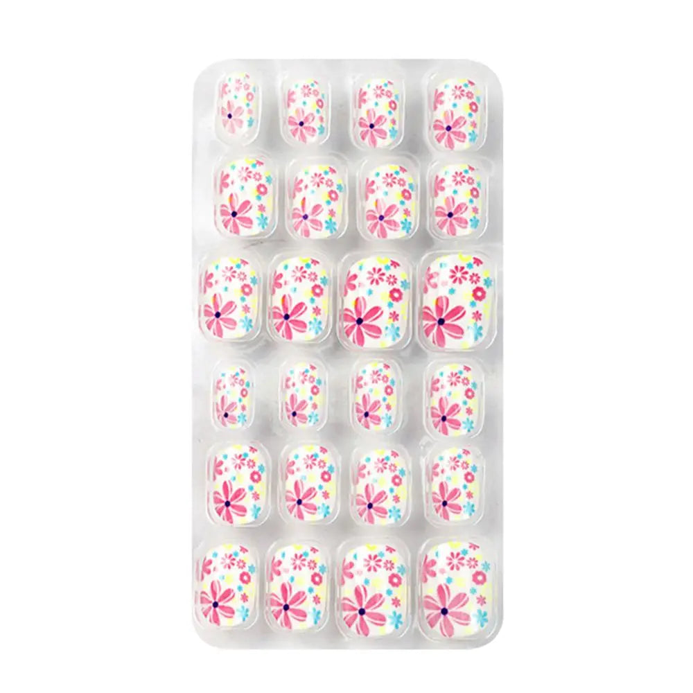 24-Pc Cartoon Y2K Press-On False Nails | Short Square Full Cover